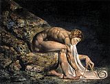 William Blake Canvas Paintings - Isaac Newton